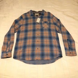 Flag & Anthem Plaid Mens Button Down Long Sleeve Shirt